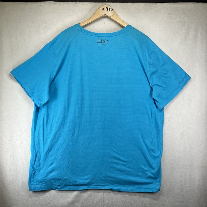 Men's Under Armour Shirt 3XL Loose heatgear Charged Light Blue Short Sleeve EUC gallery