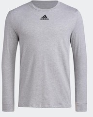 Men’s adidas HS9212 Long Sleeve Shirt Pre-Game Badge of Sport Tee, Grey, NEW