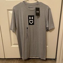Under Armour Men’s Baseball Icon Loose Gray Short Sleeve Tee Size M UA97