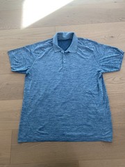 Lululemon Men’s XXL Time To Get Dirty Get Outside Get Sweaty Polo Shirt Blue
