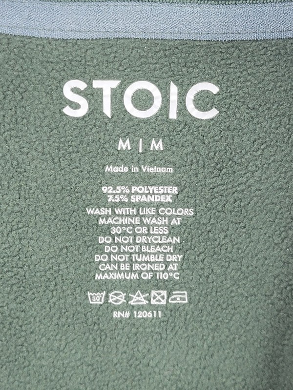 Stoic Pullover Sweater Mens Medium Green Quarter Zip Long Sleeve Active Outdoor gallery