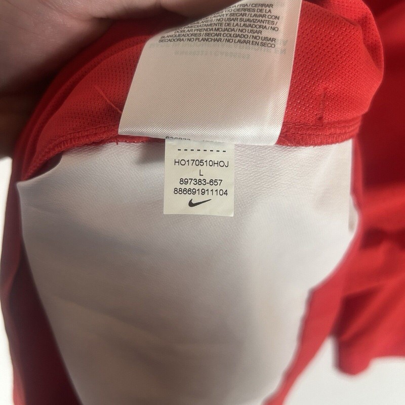Nike Baseball Windbreaker Shirt Mens Large Red Short Sleeve Golf Activewear Top gallery