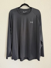 Under Armour Men’s 2XL Black Long Sleeve Crew Neck Loose Raglan Logo Tee