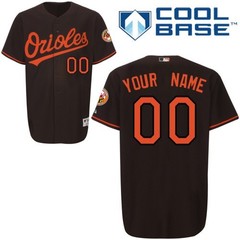 Custom Majestic MLB Baltimore Orioles Classic Full Stitched Orange/Black Jersey