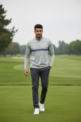 Antigua Men’s Quarter 1/4 Zip Long Sleeve Pullover Shirt Grey XL
