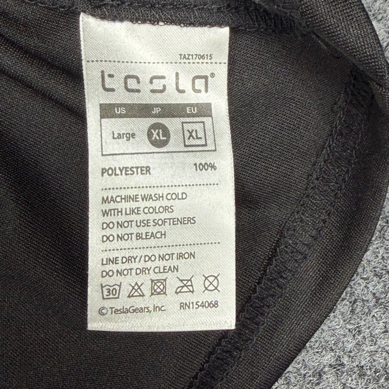 Tesla Gears Mens Quarter Zip Pullover Black Long Sleeve Active Top MKZ02 Large gallery