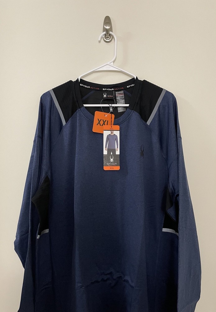 Spyder Active Men’s Long Sleeve Shirt Moisture Wicking Brushed lining NEW - XXL