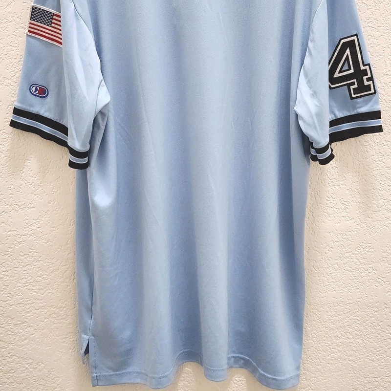 Cliff Keen Athletic Large Light Blue Umpire Shirt #44 US Flag Embroidered gallery