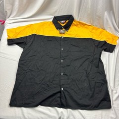 Tri-Mountain Men’s 4XL Black/Yellow Pit Crew Shirt Button-Up Casual
