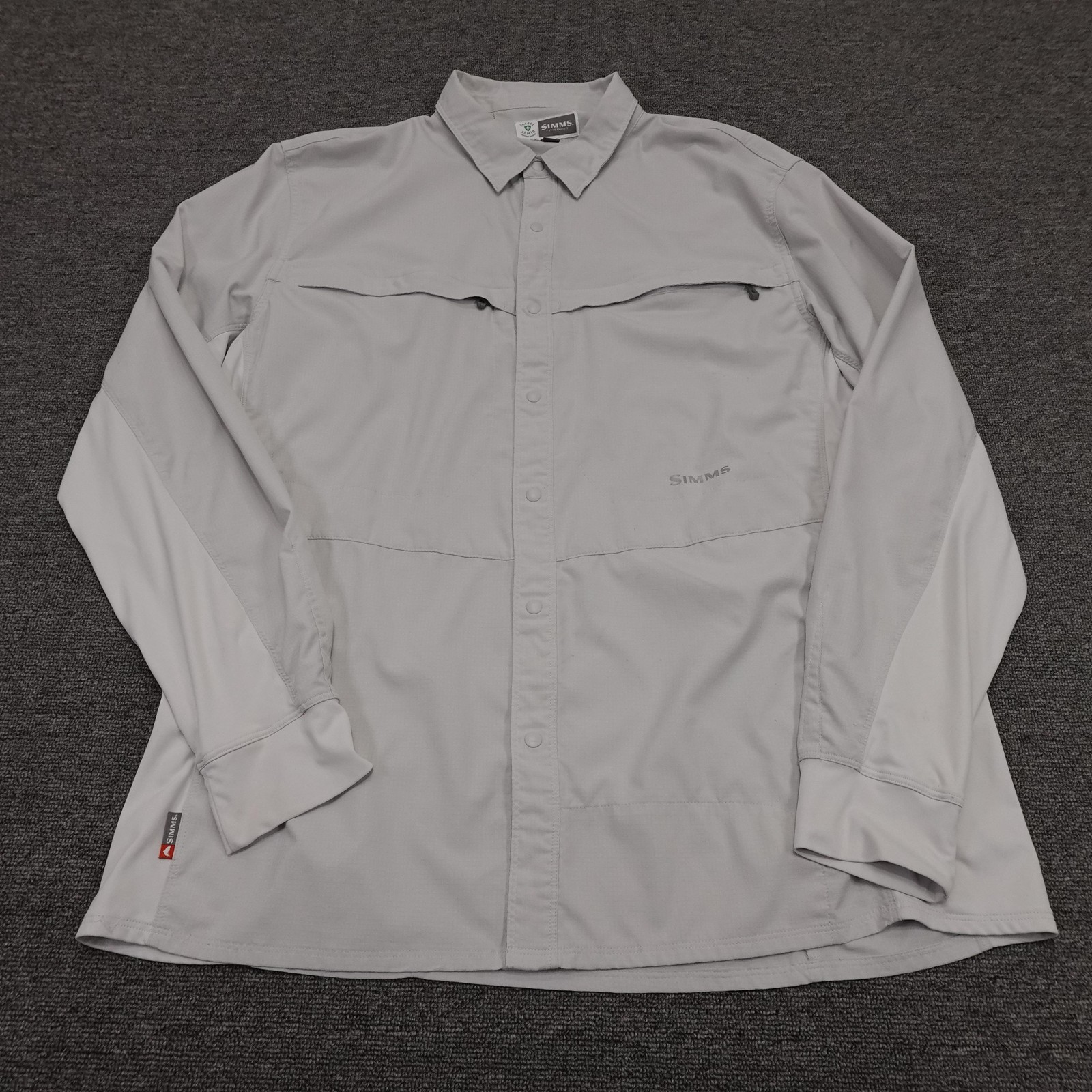 Simms Insect Shield Shirt Mens XL Gray Long Sleeve Fishing Quick Dry Outdoors gallery