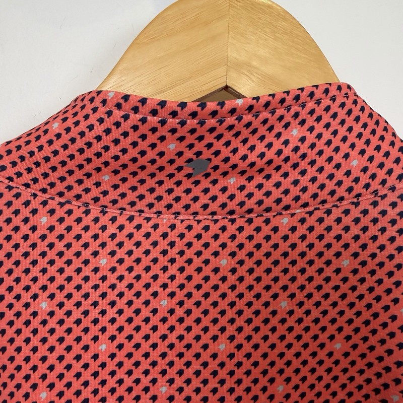 1764 1/4 Zip Pullover Shirt Men Large Coral Golf Performance Arrow Pattern Fun gallery
