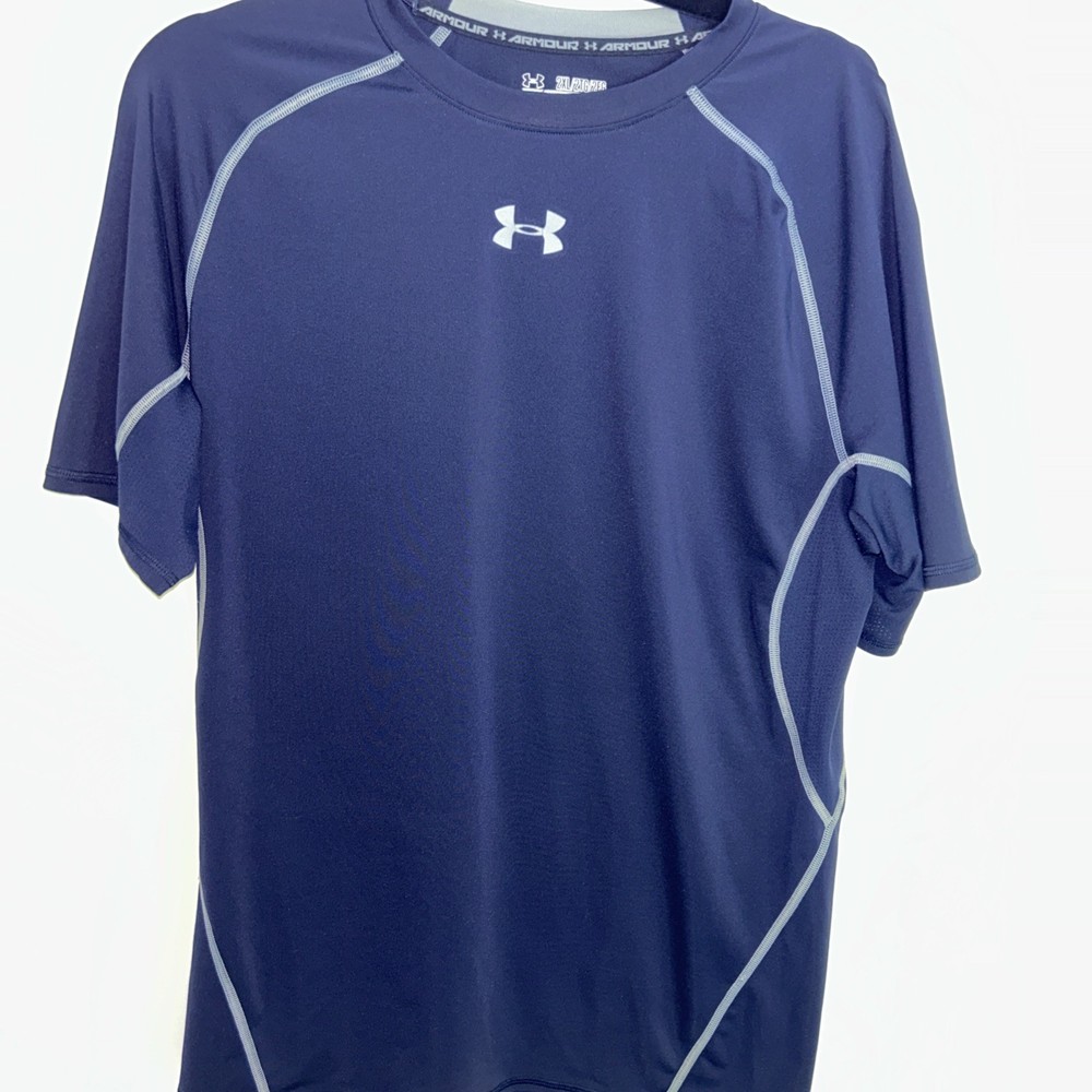 Under Armour Men's Compression 2Xl/2TG/2EG Short Sleeve Navy Casual Shirt