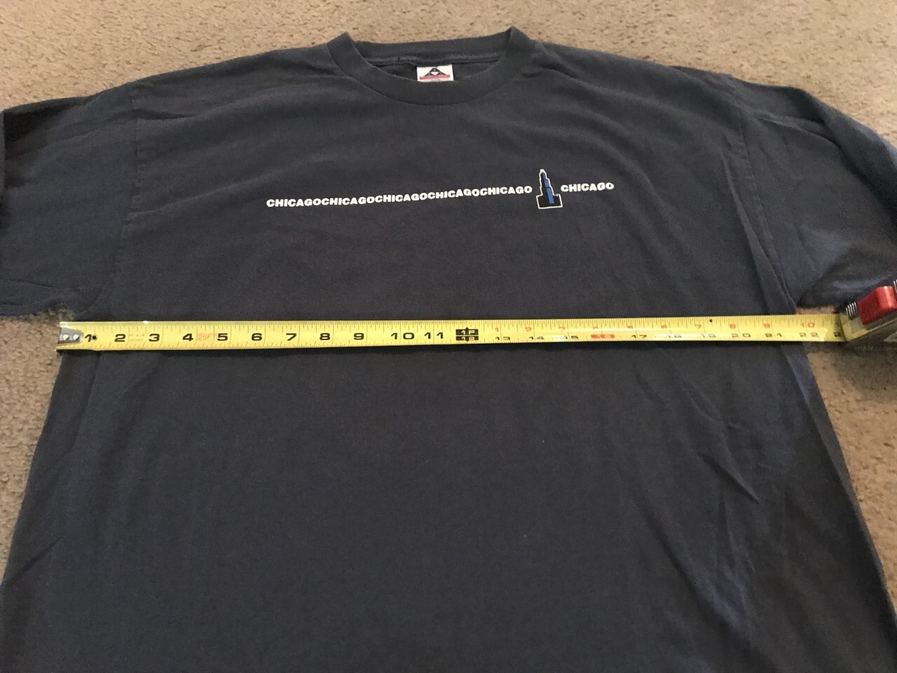 Vintage CITY OF CHICAGO PROMO SHIRT LONG SLEEVE LS T-SHIRT XL NAVY BLUE RARE gallery