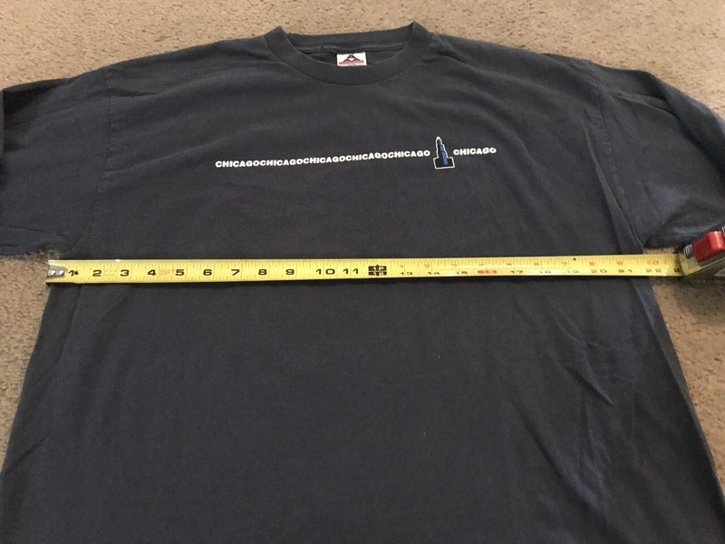 Vintage CITY OF CHICAGO PROMO SHIRT LONG SLEEVE LS T-SHIRT XL NAVY BLUE RARE gallery