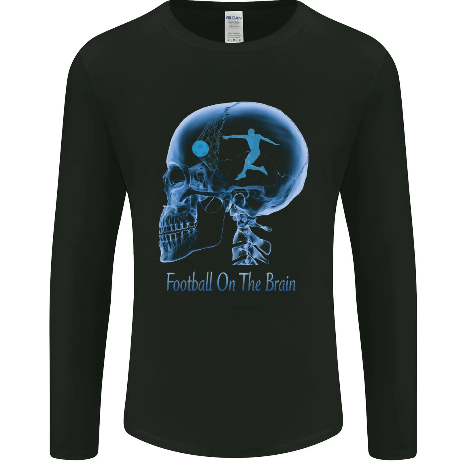 Football on the Brain Funny Footy Player Mens Long Sleeve T-Shirt gallery