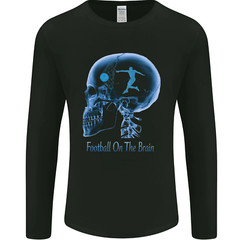 Football on the Brain Funny Footy Player Mens Long Sleeve T-Shirt