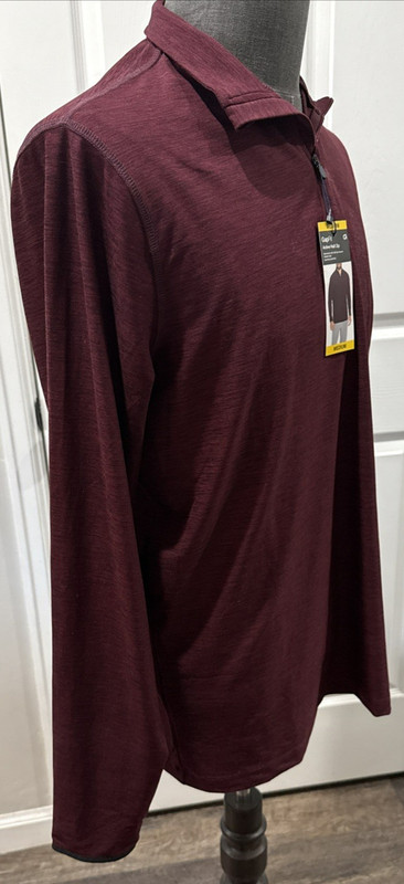 GapFit Long Sleeve Shirt Active Half Zip Dark Red “Windsor Wine” Med - New Tags gallery