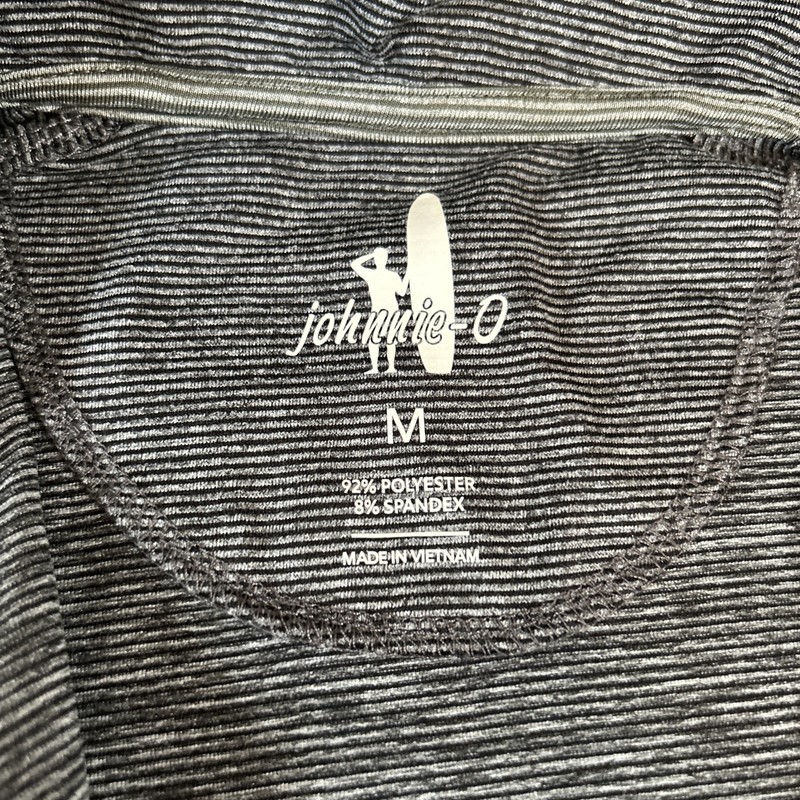Johnnie-O Pullover Striped Medium Vaughn 1/4 Zip Long Sleeve, Blk/Gray Mock Neck gallery
