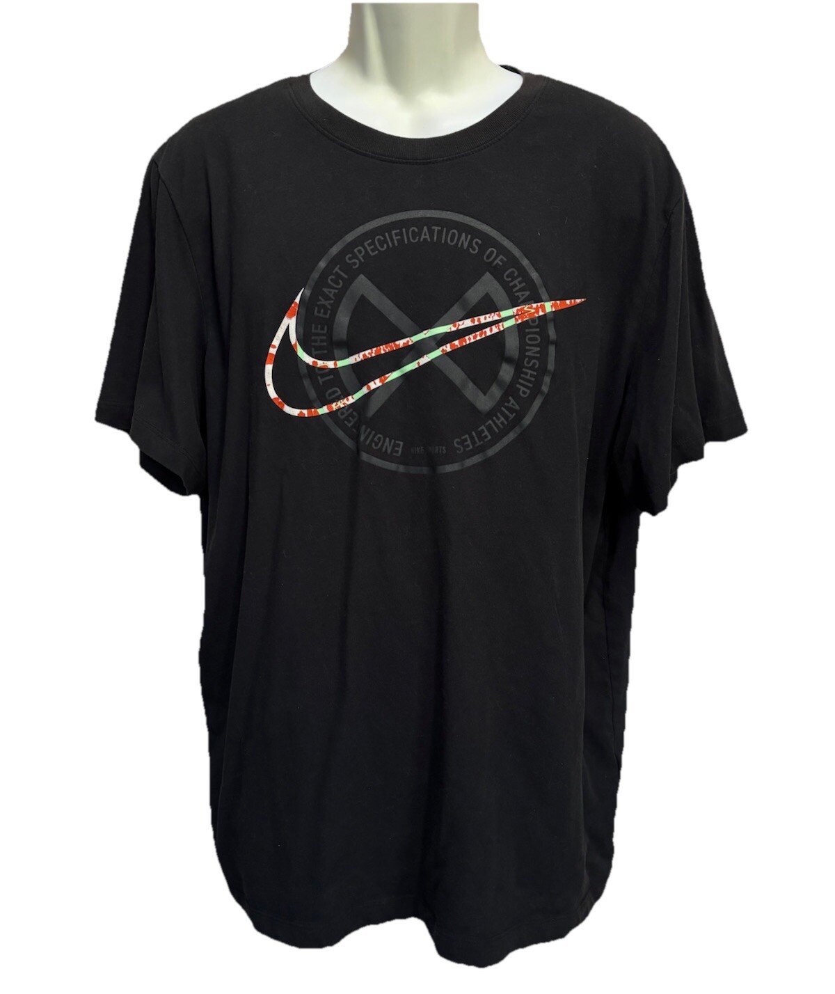 Nike Dri-Fit Graphic Logo Black/Gray Short Sleeve Athletic Shirt Size XL gallery