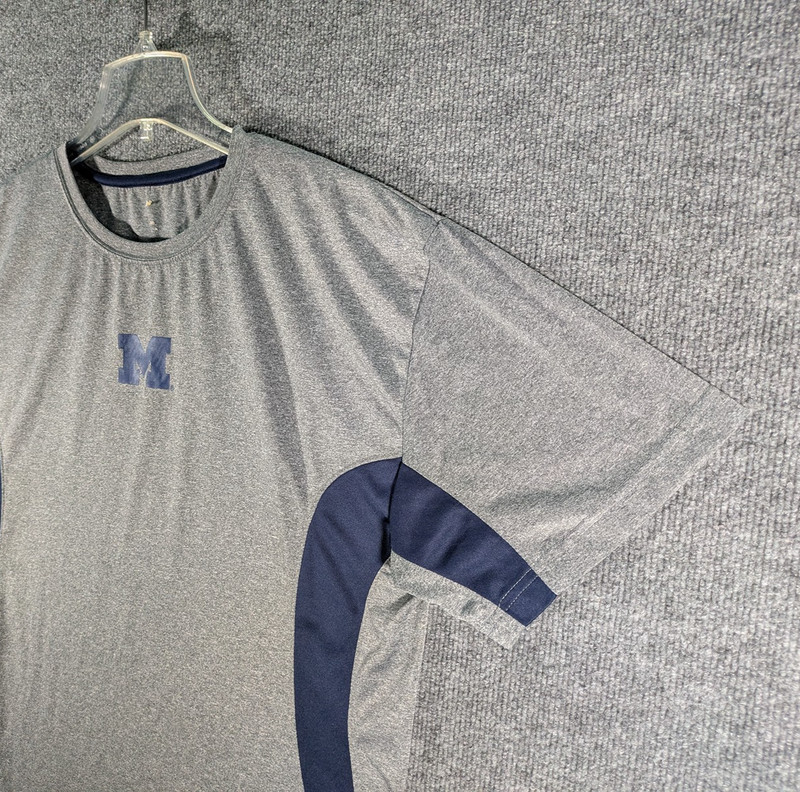 University of Michigan UofM Wolverines Gray Performance Athletic T-Shirt Mens XL gallery