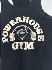 Vintage 70s/80s Sz:L Powerhouse Gym Bodybuilding Racerback Graphic Tank Top
