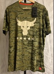 Under Armour Project Rock Veterans Day Show Camo – Green/Black T-Shirt – Size L