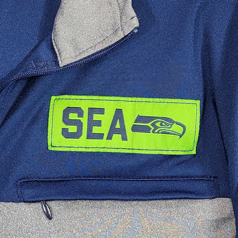 Seattle Seahawks 1/4 Zip Pullover 2XL Men NFL Navy Blue Lime Green Football LOGO gallery