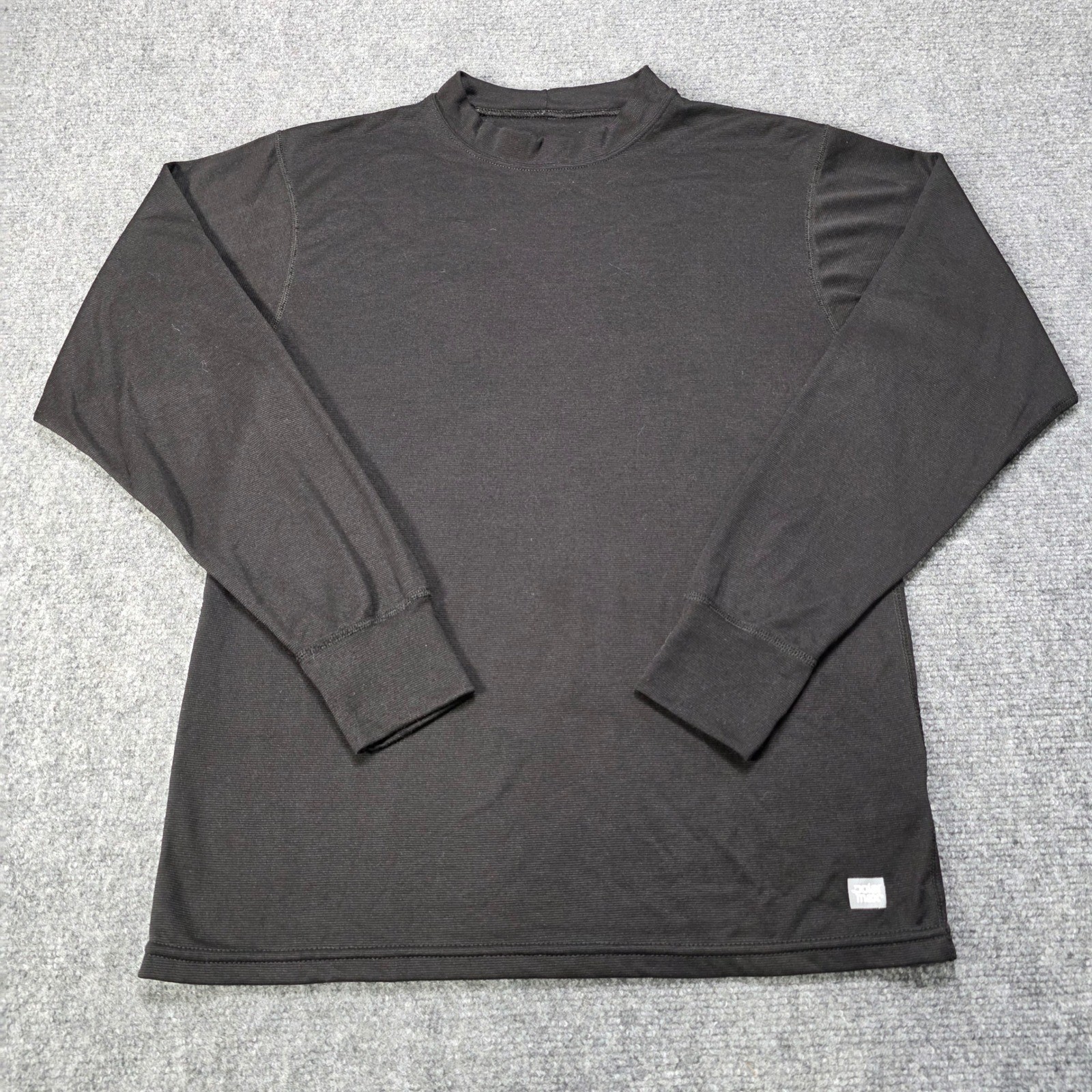 Men's Medium PolarMAX Mock Neck Thermal Base Layer Shirt Black Made in USA gallery