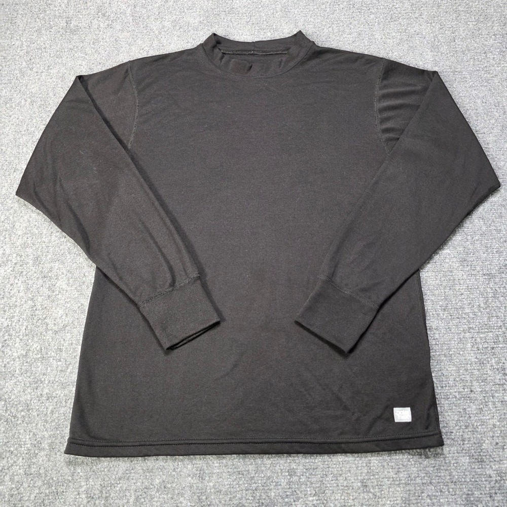 Men's Medium PolarMAX Mock Neck Thermal Base Layer Shirt Black Made in USA