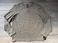 LULULEMON MENS SOFT JERSEY LONG SLEEVE JERSEY, HEATHERED THUNDER BROWN, NWT $68