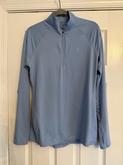 Old Navy Active Go-Dry Women’s Blue 1/4 Zip Pullover Mock Neck L/G