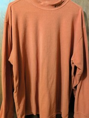 Columbia Men’s Fleece Mock Neck Pullover Top Rust Burnt Orange Long Sleeve