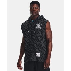 NEW Under Armour Project Rock Rival Fleece Sleeveless Hoodie Full-Zip Large