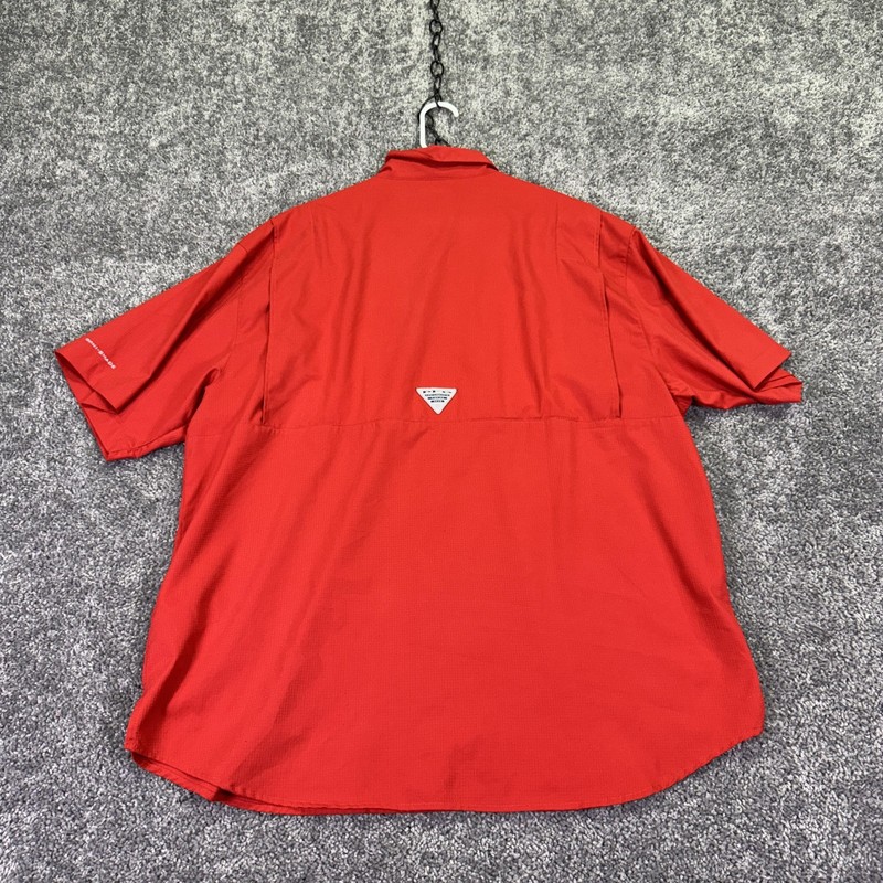 Columbia Shirt Mens XL Red PFG Omni-Shade Short Sleeve Champions Golf Club gallery