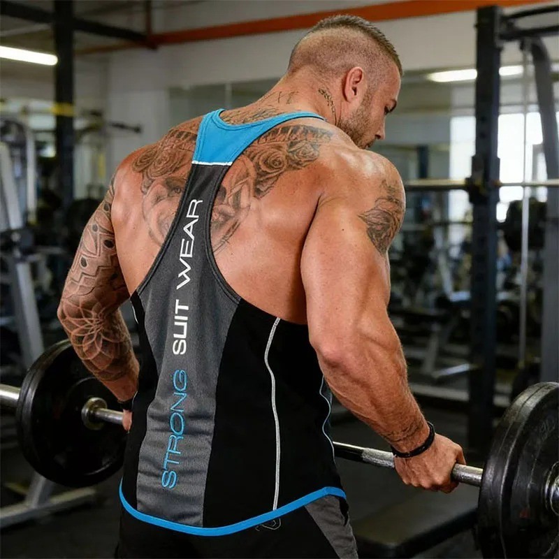 Men's Gym Tank Top Muscle Shirt Sleeveless T Shirt Workout Fitness Training Tee gallery