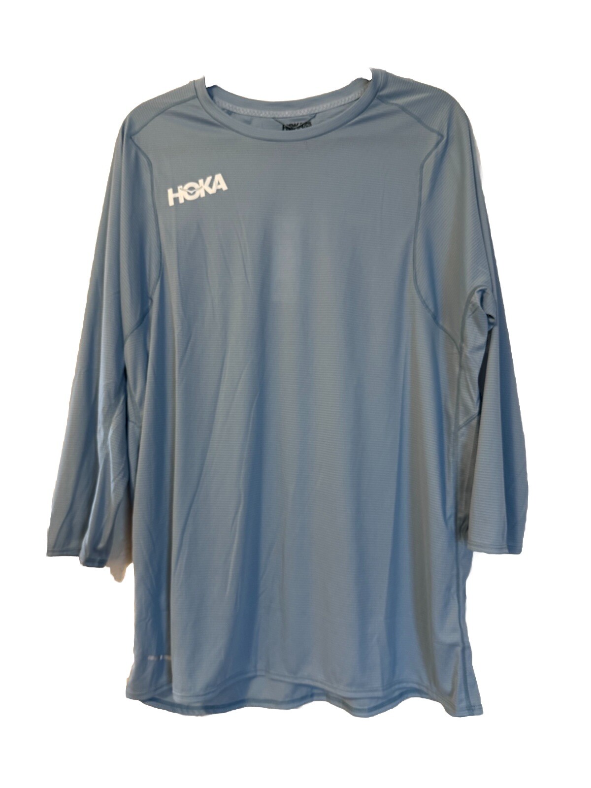 Hoka Men's Glide Running Workout Lightweight Shirt Size XL 3/4 Sleeve Light Blue gallery