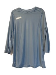 Hoka Men’s Glide Running Workout Lightweight Shirt Size XL 3/4 Sleeve Light Blue