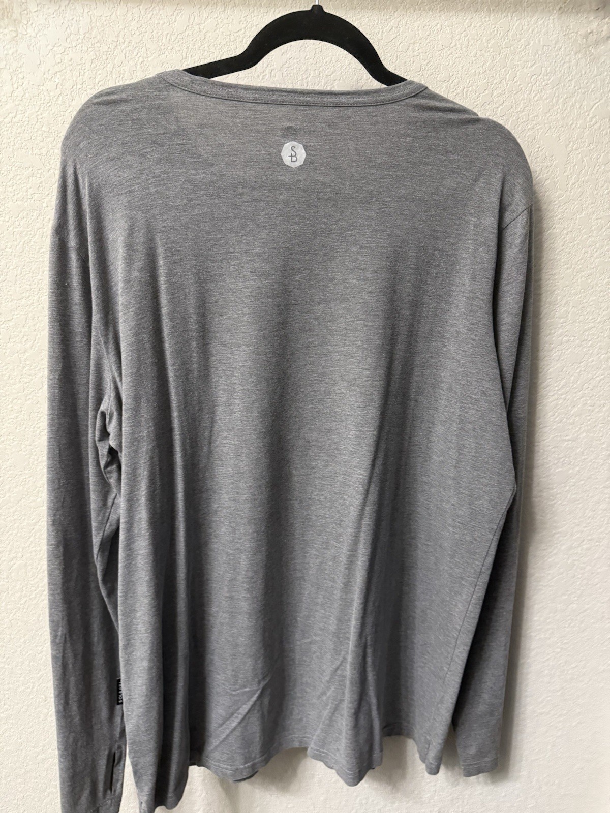 Solbari Men's Bamboo / Cotton UPF 50+ Long Sleeve Crew Neck Dark Gray Size L gallery