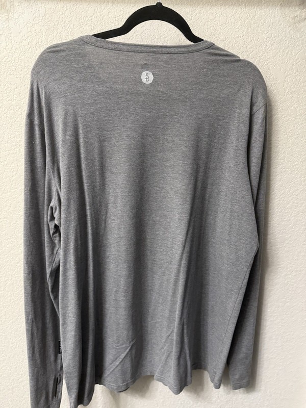 Solbari Men's Bamboo / Cotton UPF 50+ Long Sleeve Crew Neck Dark Gray Size L gallery