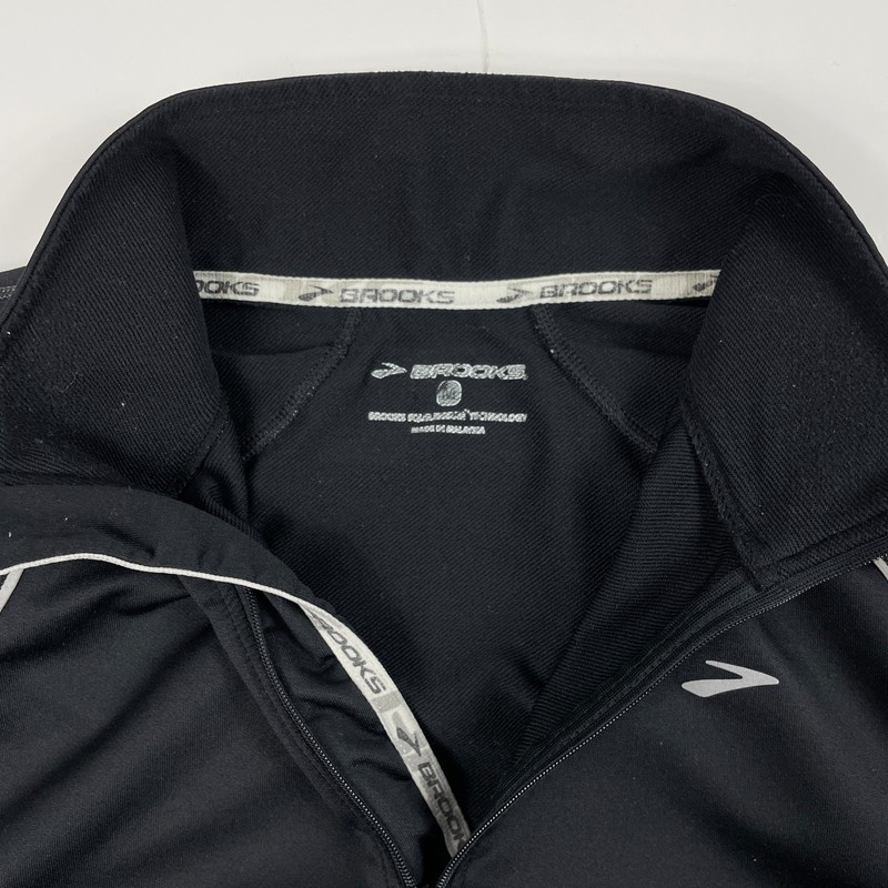 Brooks Shirt Mens Medium Black 1/4 Zip Pullover Running Golf Workout Gym Stretch gallery