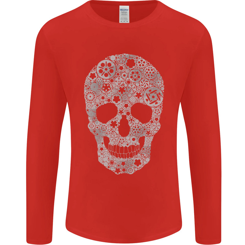 Gear Skull Biker Motorcycle Motorbike Cars Mens Long Sleeve T-Shirt gallery