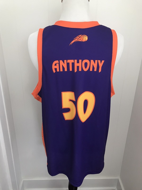 COMETS #50 Basketball Jersey SZ XL ANTHONY - 27 Sports - Purple Orange Yellow US gallery