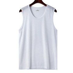 Men’s Ice Silk Mesh Tank Tops Man Gym Stringer Transparent Bodybuilding Sleevele