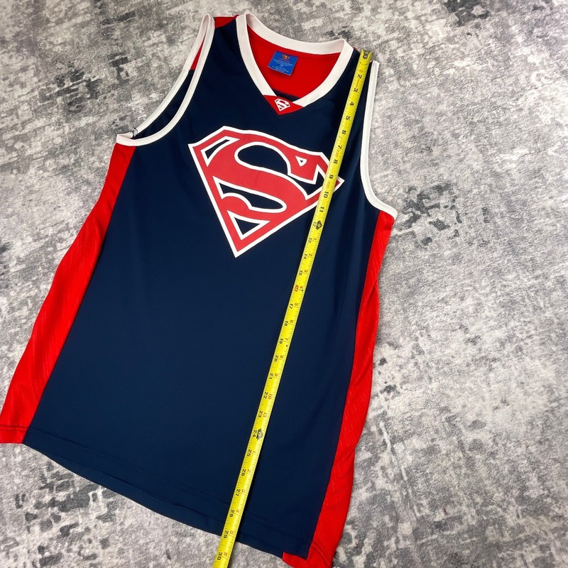 Superman DC Comics Small Basketball Tank Top Colorblock Blue Red Jersey gallery