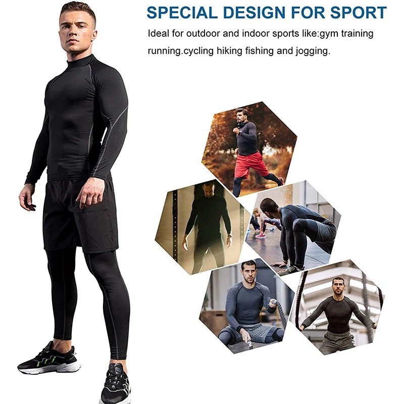 Men’s Quick Dry Long Sleeve Compression Gym Shirt Running Fitness Sports Gift gallery