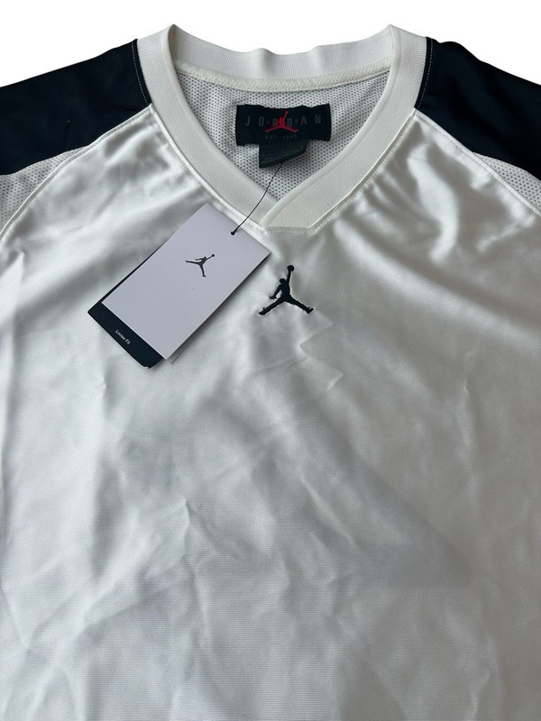 Nike Jordan Men's Ivory/Off-White & Black Mesh Jersey Shirt Size Large NWT gallery