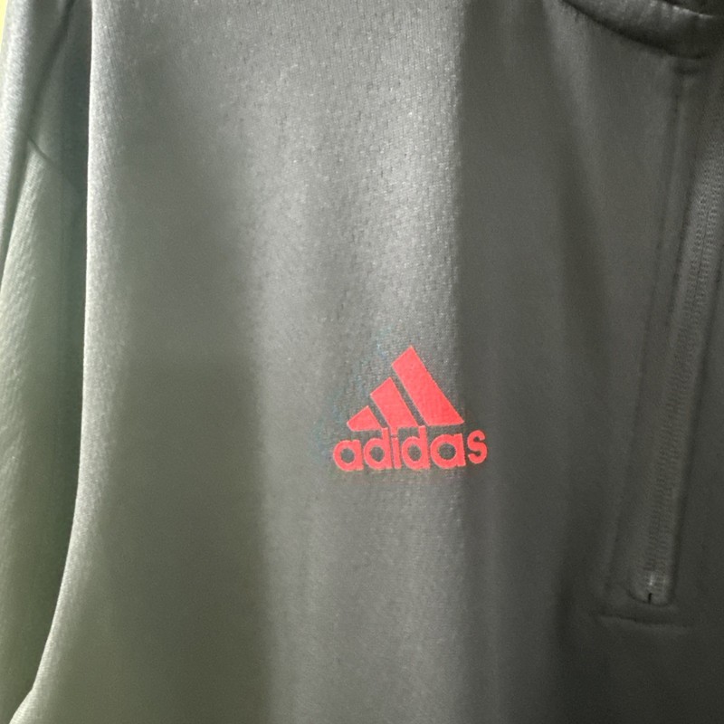 Adidas 1/4 Zip Pullover Large Black Hawks Logo Front Pockets gallery
