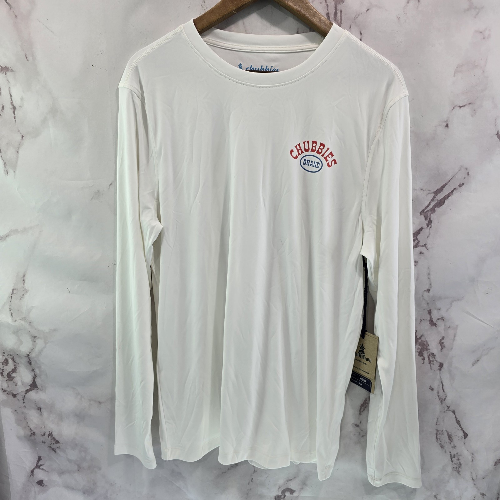 Chubbies Shirt Mens Medium Sun White Ride Wave Skies Out Pullover Rash Guard gallery