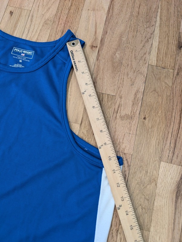 Polo Sport Ralph Lauren Blue Tank Top Mesh Polo 67 Basketball Mens Medium PRL067 gallery