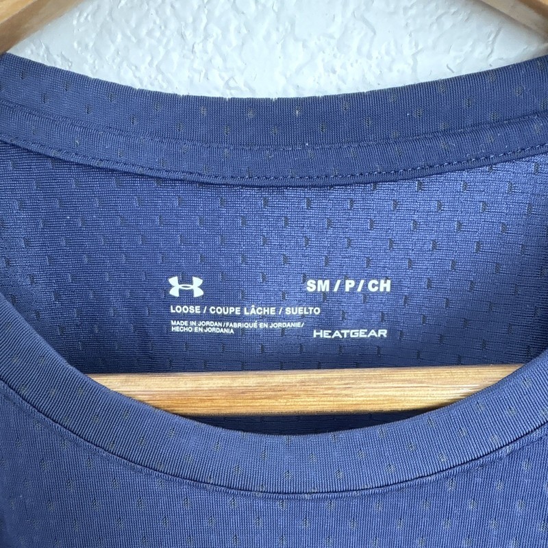 Under Armour HeatGear Blue Loose Fit Mesh Crew Neck T-Shirt, Size S gallery